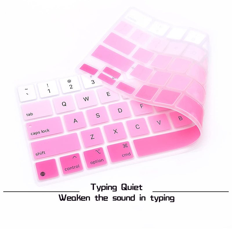 HRH Silicone Magic Keyboard Cover Skin for iPad Pro 12.9 Inch Magic Keyboard(4nd Generation) 2020 Model MXQU2LL/A,for iPad Pro 12.9 Keyboard Protector Accessories-Ombre Pink - Image 2
